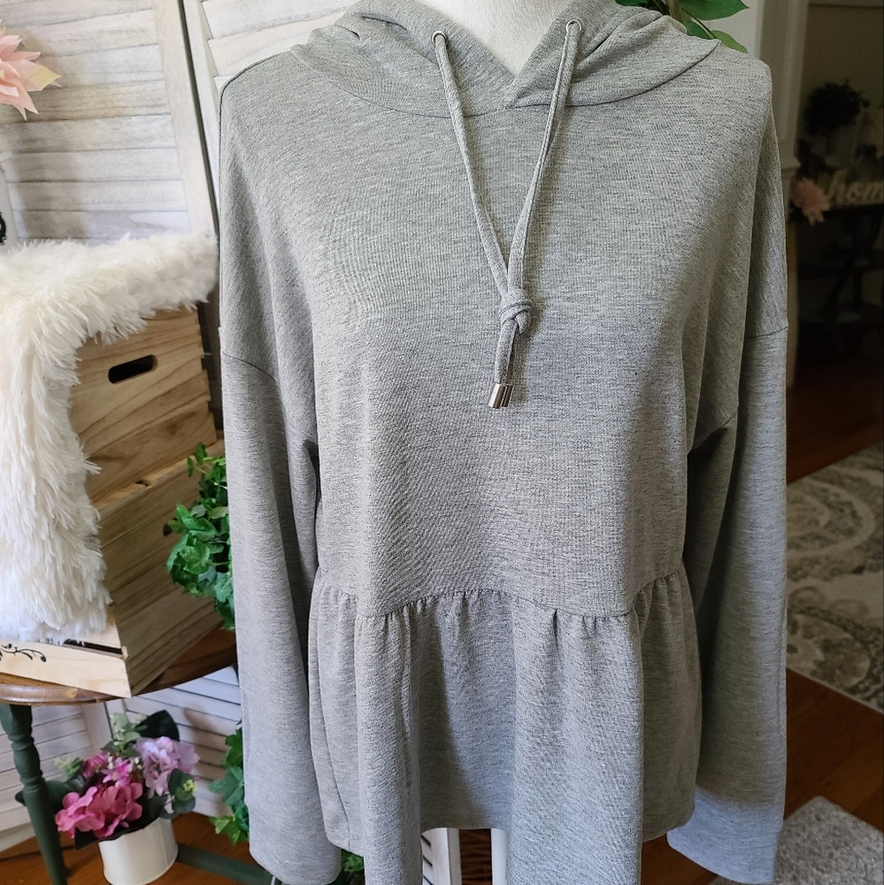 Cute Peplum Hooded Shirt